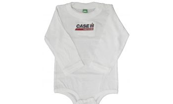 Case IH Rise & Shine On Grey & White Stripe Short Sleeve Infant Creeper 